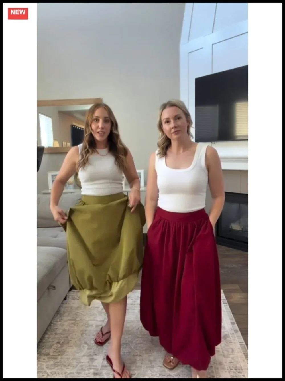Bubble Maxi Skirt Elastic Waist Pockets A-Line Y2K Summer Long Skirt